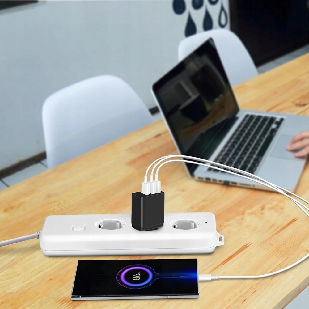 ŁADOWARKA SIECIOWA MOCNA KOSTKA 3 USB UNIWERSALNA SZYBKA 3 PORTY 5V 3,4A