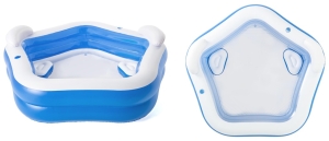 Aufblasbarer Pool mit Sitzen Garten Pentagon mit Kopfstützen 213x206x69 cm