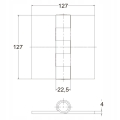 ZAWIAS DO SPAWANIA PŁASKI GRUBY DO MONTAŻU 125x125x4 MM ZE STALI CZARNY