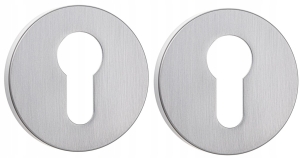 KURZES RUNDES SIGNAL, SCHLANKER RUNDER ROSETTENEINSATZ 6 MM SILBER MATT CHROM