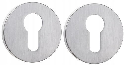 SZYLD KRÓTKI OKRĄGŁY WKŁADKA ROZETA OKRĄGŁA SLIM 6 MM SREBRNA CHROM MAT