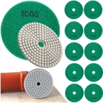 10X TARCZA DIAMENTOWA POLERSKA 80MM DO SZLIFOWANIA PŁYTEK NA RZEP 1000