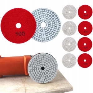 10x Diamant-Polierscheibe 80mm zum Schleifen von Feinsteinzeugfliesen mit Klettverschluss 500