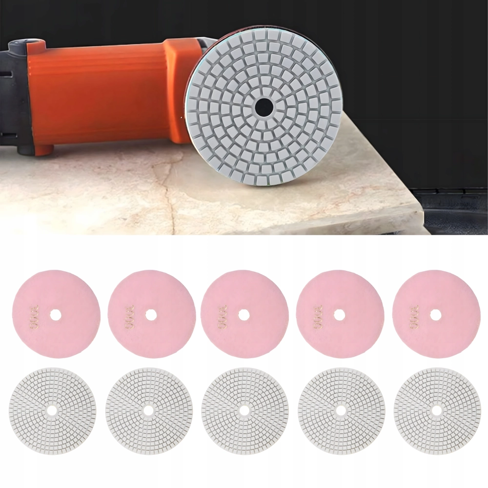 10X TARCZA DIAMENTOWA POLERSKA 80MM DO SZLIFOWANIA PŁYTEK NA RZEP 3000
