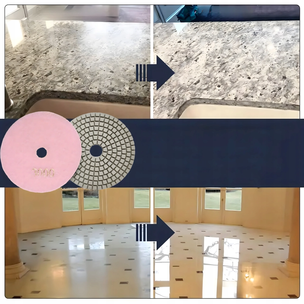 10X TARCZA DIAMENTOWA POLERSKA 80MM DO SZLIFOWANIA PŁYTEK NA RZEP 3000