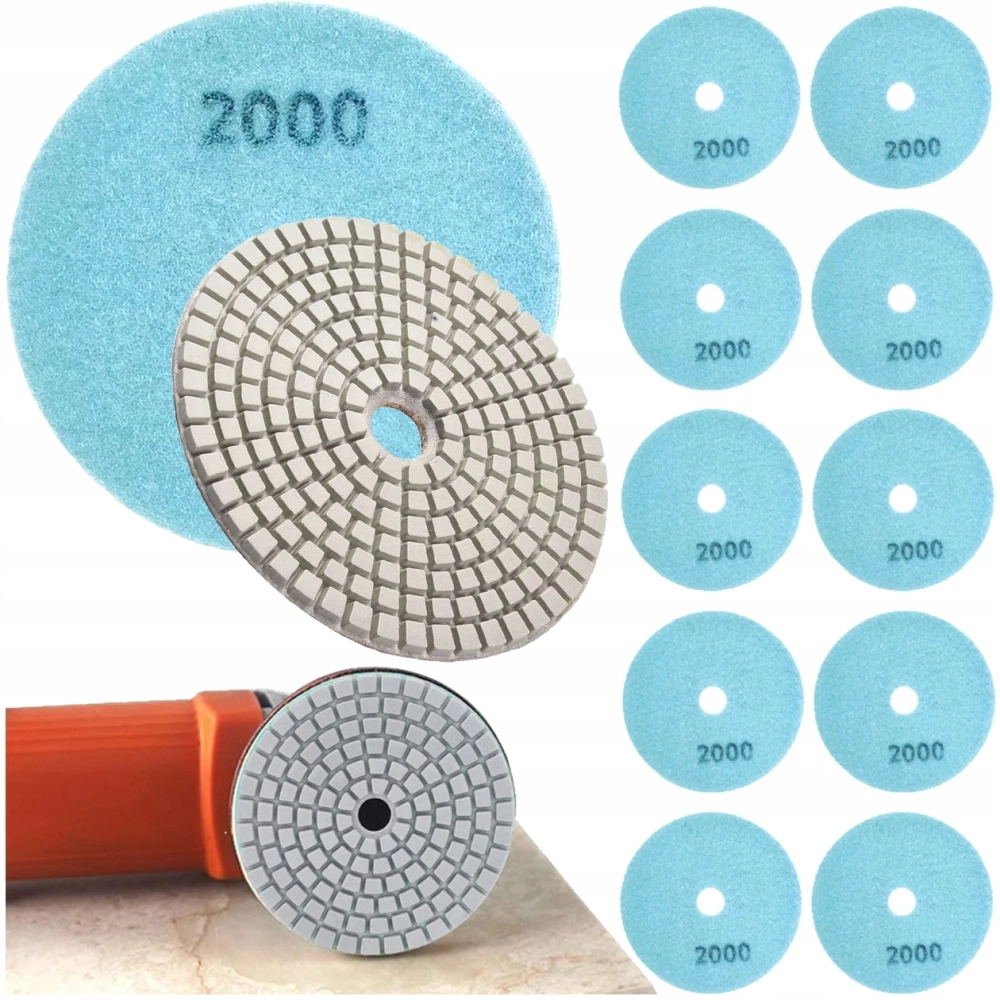 10X TARCZA DIAMENTOWA POLERSKA 80MM DO SZLIFOWANIA PŁYTEK NA RZEP 2000