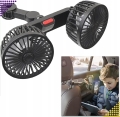 WENTYLATOR WIATRAK SAMOCHODOWY OBROTOWY PODWÓJNY DO AUTA 360 USB CZARNY