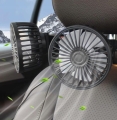 WENTYLATOR WIATRAK SAMOCHODOWY OBROTOWY PODWÓJNY DO AUTA 360 USB CZARNY
