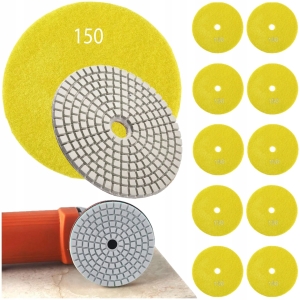 10X DIAMANT-POLIERSCHEIBE 80MM ZUM SCHLEIFEN VON FEINSTEINZEUGFLIESEN MIT KLETTVERSCHLUSS 150