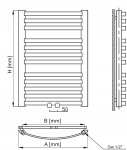 GRZEJNIK ŁAZIENKOWY ŚCIENNY ANTRACYT 1350/480 DRABINKA DO ŁAZIENKI 30/40