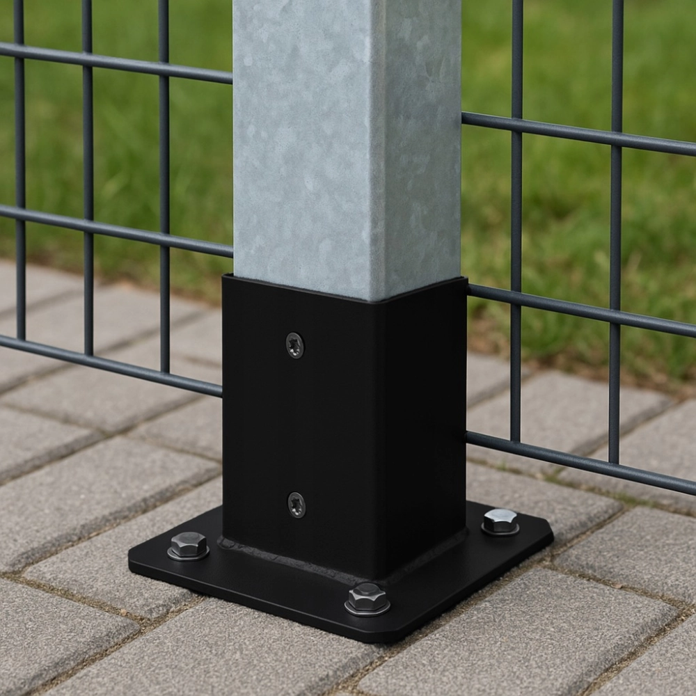 PODSTAWA SŁUPA PRZYKRĘCANA KOTWA CZARNA 120x120 WSPORNIK ALTANKA OGRÓD