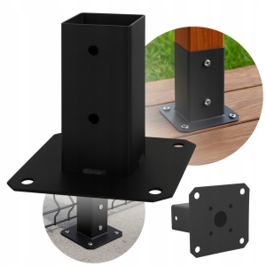 PFOSTENFUSS GESCHRAUBTER ANKER SCHWARZ 80x80 HALTERUNG PAVILLON GARTEN