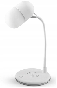 SCHULSCHREIBTISCH-NACHTLAMPE INDUKTIVES LADEGERÄT BLUETOOTH-LAUTSPRECHER WEISS