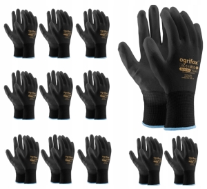 HANDSCHUHE SCHUTZHANDSCHUHE POLYURETHAN 12 PAAR 9 L