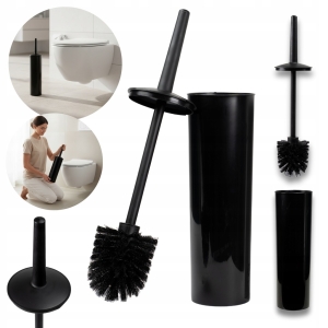 SZCZOTKA TOALETOWA DO WC ŁAZIENKI ZAMYKANA WOLNOSTOJĄCA CZARNA