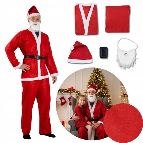 KOSTIUM ŚWIĘTEGO MIKOŁAJA GWIAZDOR STRÓJ ŚWIĄTECZNY PRZEBRANIE NA ŚWIĘTA