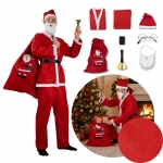 Weihnachtsmann-Kostüm, Weihnachtskleid-Set, 8-teilig