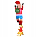 Aufblasbarer Weihnachtsmann mit Rentier-Ornament, LED-beleuchtete Dekoration, 1,8 m