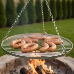 RUSZT DO GRILLA NIERDZEWNY OKRĄGŁY WISZĄCY DO GRILLOWANIA FI 70 CM TRÓJNÓG
