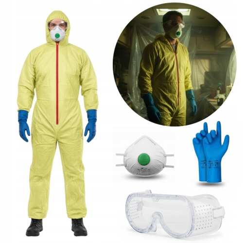 STRÓJ CHEMIKA KOMBINEZON KOSTIUM BREAKING BAD JESSE PIKMAN HALLOWEEN XXL