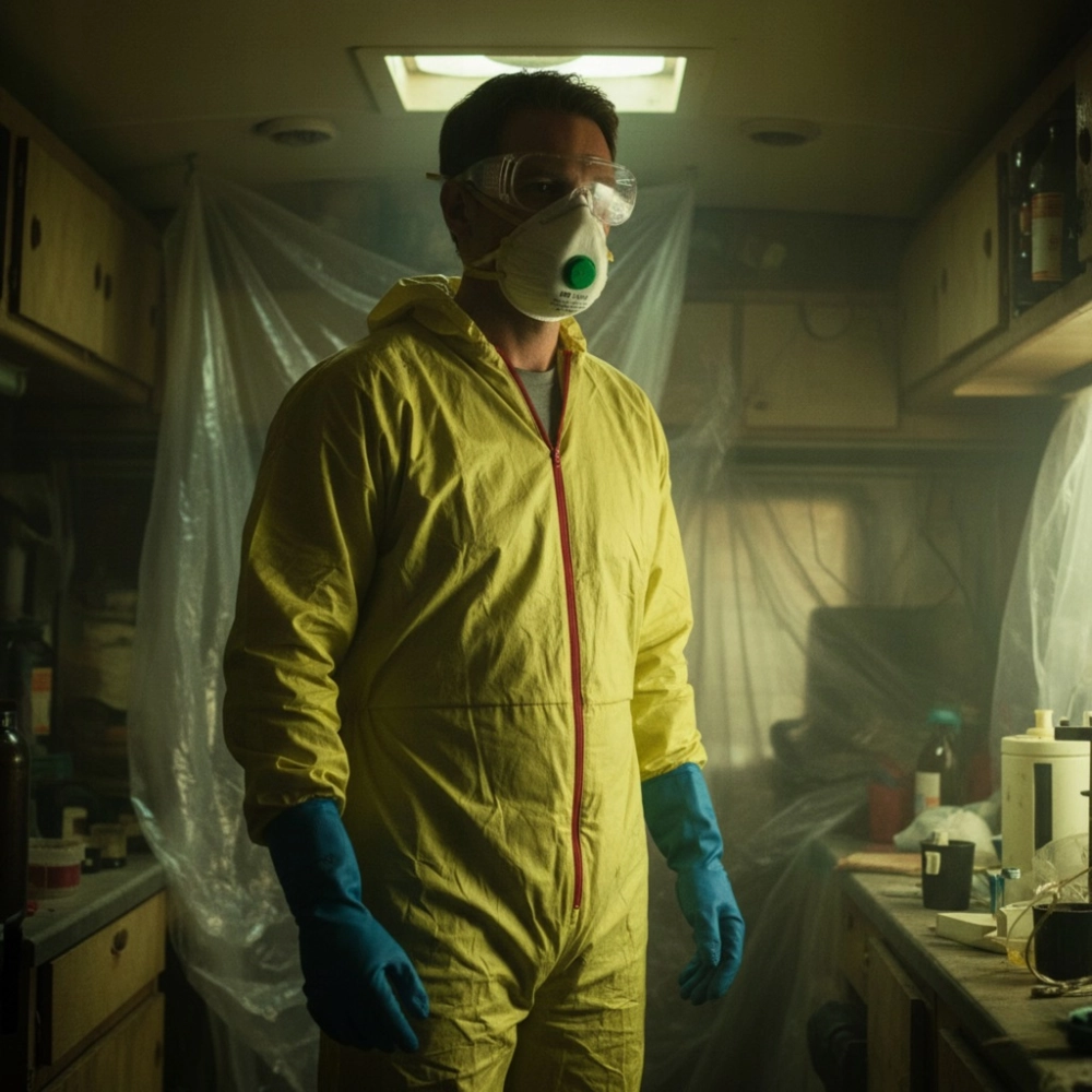 STRÓJ CHEMIKA KOMBINEZON KOSTIUM BREAKING BAD JESSE PIKMAN HALLOWEEN XXL