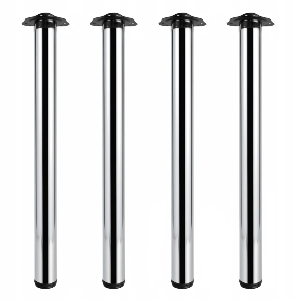 NOGA MEBLOWA ZESTAW 4 NÓG FI 60 MM DO STOŁU BLATU 71 CM OKRĄGŁA ALUMINIUM