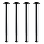 NOGA MEBLOWA ZESTAW 4 NÓG FI 60 MM DO STOŁU BLATU 71 CM OKRĄGŁA ALUMINIUM