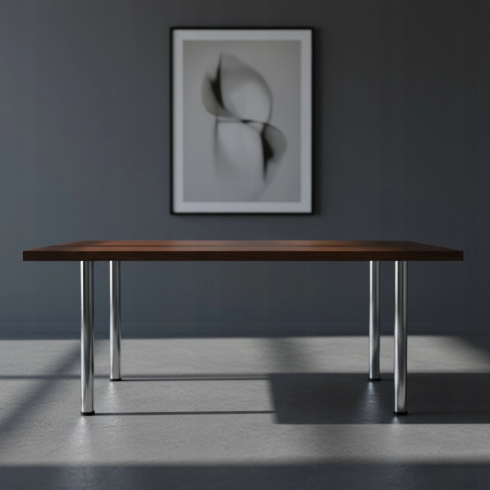 KOMPLET NÓG MEBLOWYCH FI 60 DO BLATU NOGA DO MEBLI 71 CM 4 SZT METAL CHROM