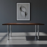 KOMPLET NÓG MEBLOWYCH FI 60 DO BLATU NOGA DO MEBLI 71 CM 4 SZT METAL CHROM