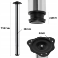 KOMPLET NÓG MEBLOWYCH FI 60 DO BLATU NOGA DO MEBLI 71 CM 4 SZT METAL CHROM