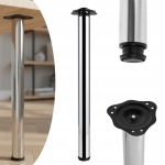 NOGA MEBLOWA FI 60 DO STOŁU BLATU METAL NÓŻKA DO MEBLI H 710 MM 1 SZT CHROM