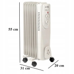 GRZEJNIK OLEJOWY ELEKTRYCZNY ENERGOOSZCZĘDNY TERMOSTAT 1500W 7ŻEBROWY DUŻY