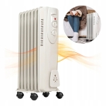 GRZEJNIK OLEJOWY ELEKTRYCZNY ENERGOOSZCZĘDNY TERMOSTAT 1500W 7ŻEBROWY DUŻY