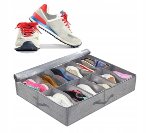 Faltbarer Schuh-Organizer für unter das Bett, Kleiderbox für den Kleiderschrank mit Schloss