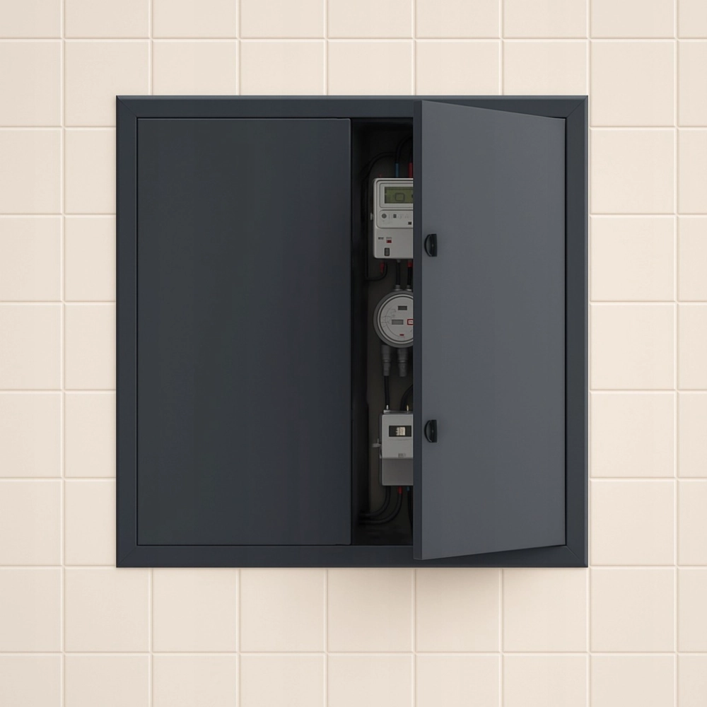 DRZWICZKI REWIZYJNE OSŁONA INSTALACJI KWADRATOWA 110X110 CM METAL GRAFITOWA