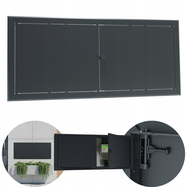 DRZWICZKI REWIZYJNE OSŁONA INSTALACJI 120X70 CM REWIZJA METALOWE GRAFIT