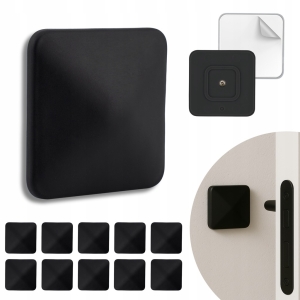 Set mit 10 quadratischen, selbstklebenden Türpuffern 50 x 50 mm, schwarz