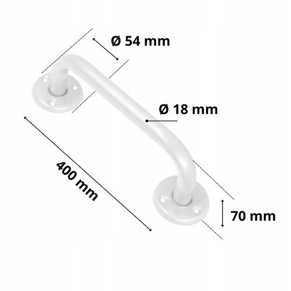 ANTABA DO DRZWI 400 MM POCHWYT DRZWIOWY BRAMOWY UCHWYT FURTEK 40 CM BIAŁY