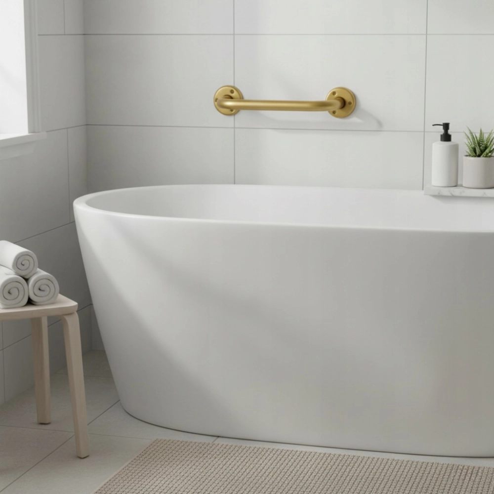 ANTABA DRZWIOWA POCHWYT DO FURTEK BRAM UCHWYT ŁAZIENKOWY WC 200 MM ZŁOTY