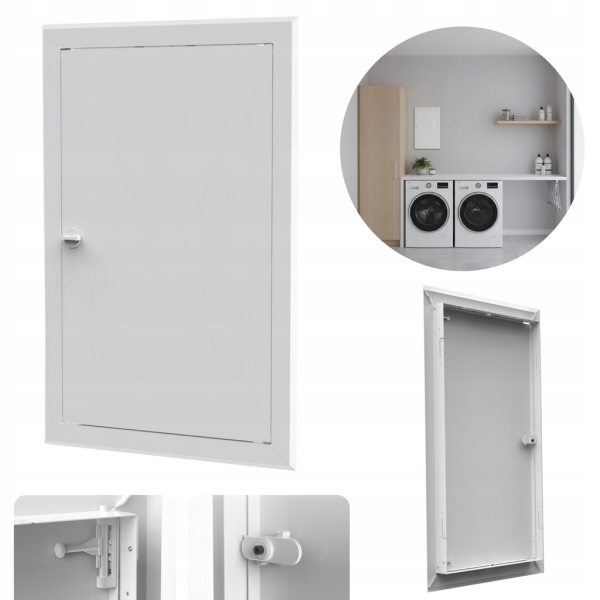DRZWICZKI METALOWE REWIZYJNE OSŁONA INSTALACJI REWIZJA 30X40 CM BIAŁE