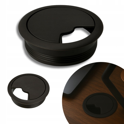 PRZEPUST KABLA Z POKRYWĄ FI 60 MM PRZELOTKA MASKUJĄCA NA KABLE BRĄZ WENGE