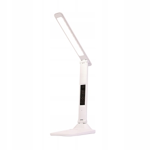 Schreibtischlampe mit LED-Anzeige, Uhr, Datum und Thermometer, weiß