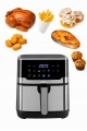 FRYTKOWNICA BEZTŁUSZCZOWA AIR FRYER FRYTOWNICA DUŻA MISA KOSZ 6,5L SREBRNA
