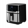 FRYTKOWNICA BEZTŁUSZCZOWA AIR FRYER FRYTOWNICA DUŻA MISA KOSZ 6,5L SREBRNA