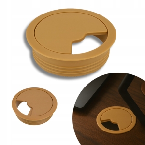 Kabeldurchführung mit Abdeckung, 6 cm, Erle