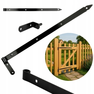 Gurtscharnier für Tore, Türen, Fechtgitter, Haken, 300 mm, schwarz