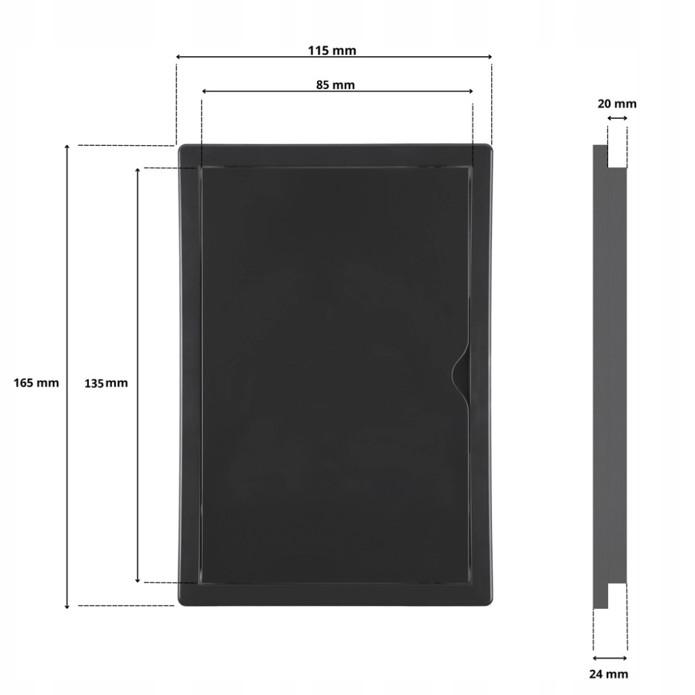 DRZWICZKI REWIZYJNE PLASTIKOWE WYCZYSTKA ABS REWIZJA RAMKA 10x15 CM GRAFIT