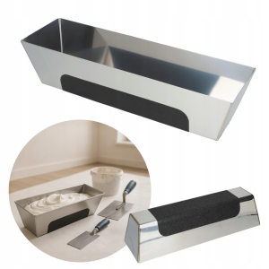 Behälter für Gips, Spachtelmasse, Kitt mit Streifen 36x11 cm Edelstahl