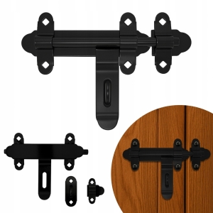 Garagentorriegel, Bolzenriegel für Tore und Türen, Bolzen 250 mm, schwarz