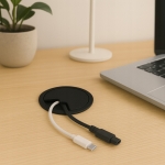 PRZEPUST KABLA Z POKRYWĄ FI 6 CM KOMPLET PRZELOTEK NA KABEL 10 SZT CZARNY